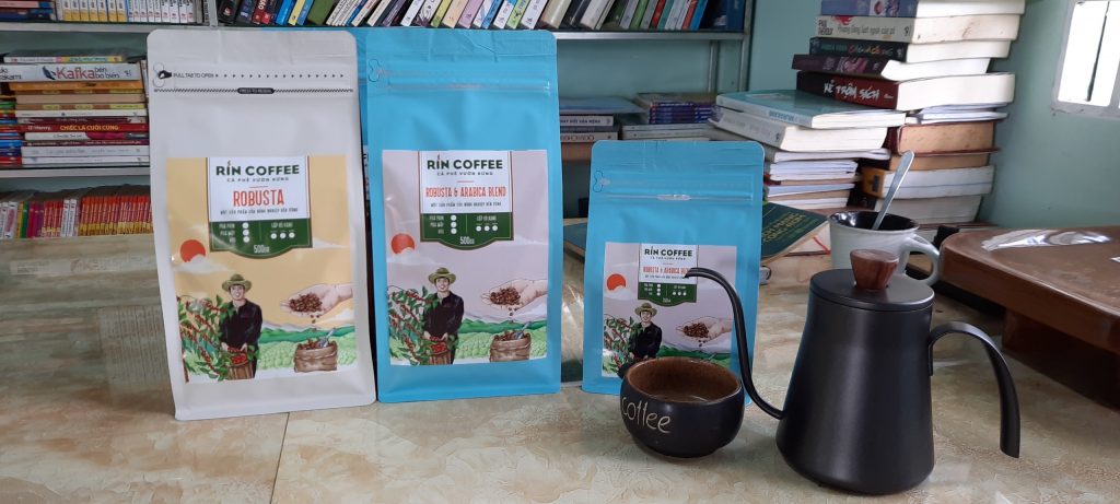 Permaculture coffee in Vietnam - Rin coffee, 100% arabica and robusta coffee sold by Bui Anh Tuan